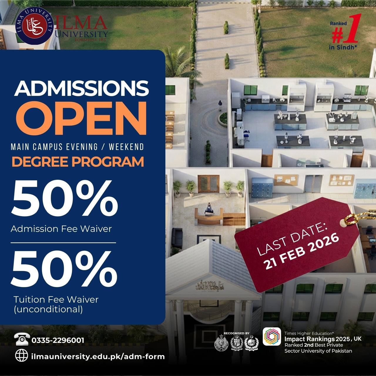 Ilma University Facebook ad: Admissions | ILMA University