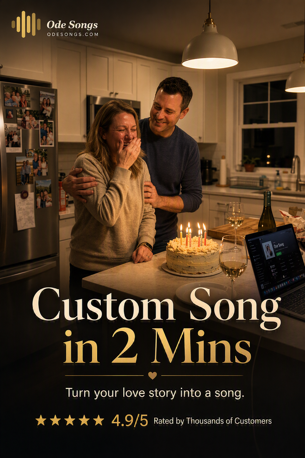 Ode Songs Facebook ad: Create A Song In Just 2 Minutes