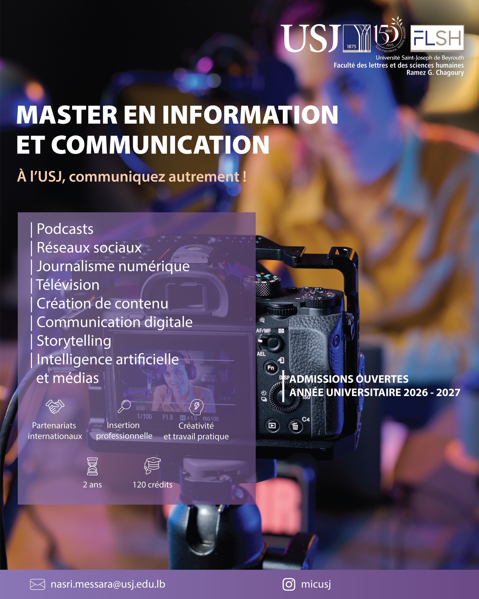Université Saint-Joseph de Beyrouth - USJ Facebook ad: Le Master en Information et Communication vous permet…