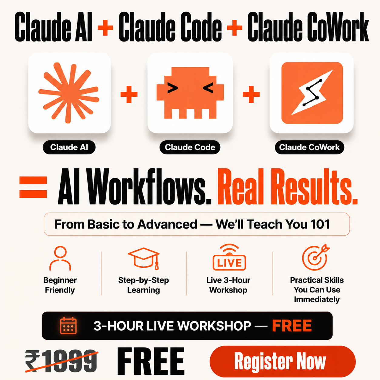 The Claude Club Facebook ad: Free 3-Hour Claude Masterclass, For Job Professionals