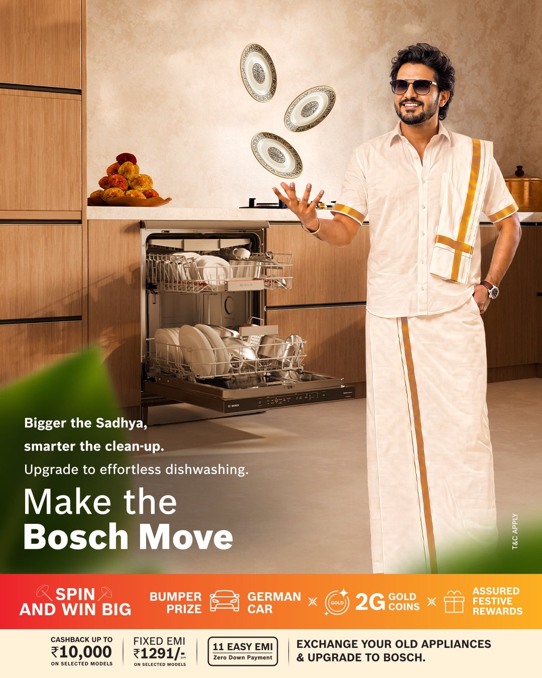 Bosch Home Facebook ad: Every great Sadhya deserves an effortless clean-up.