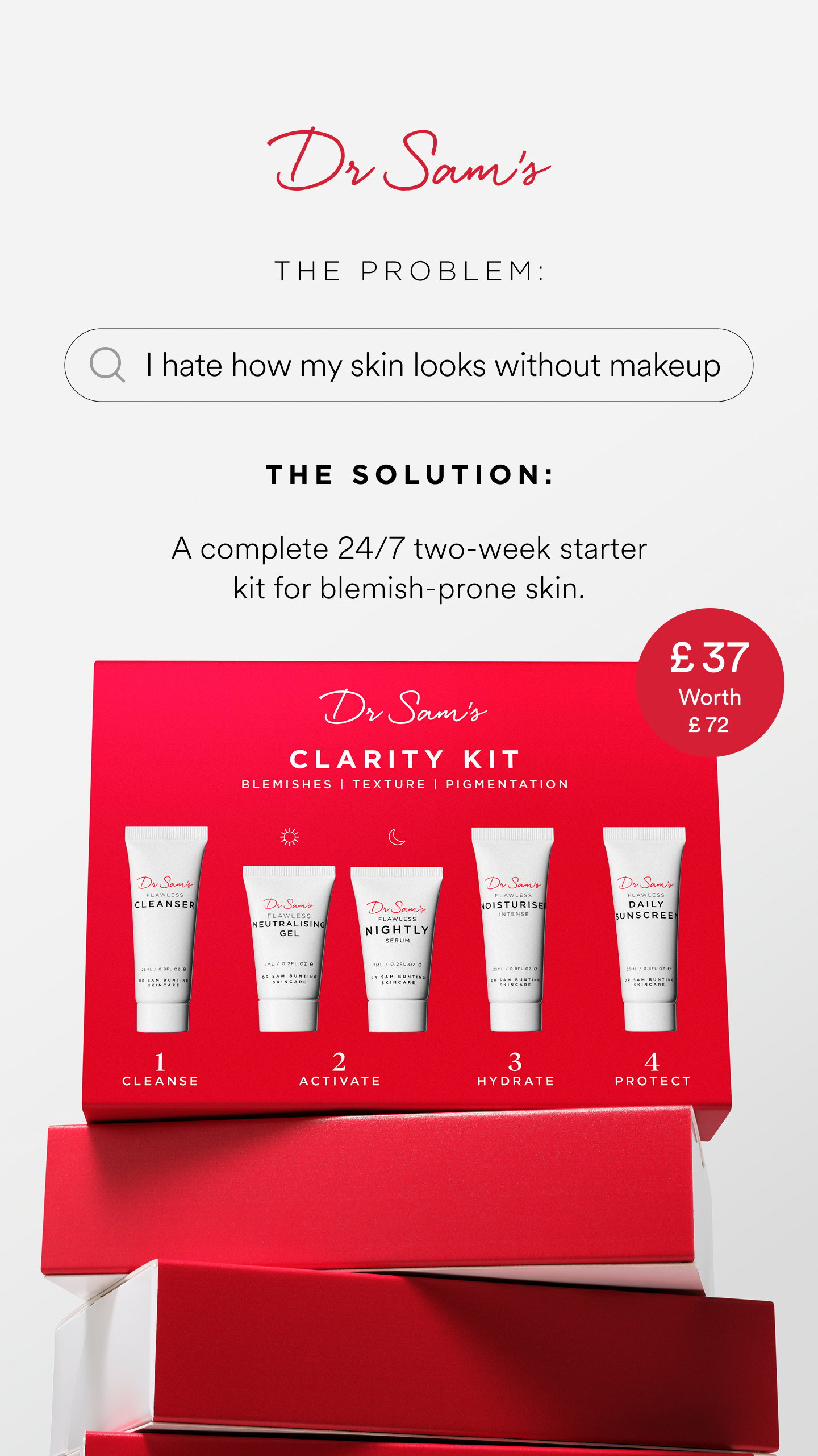 Dr Sam's Skincare Facebook ad