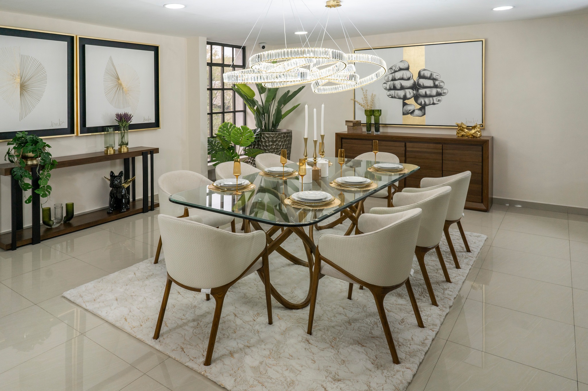 El Mueble Perfecto Facebook ad: Descubre la belleza del Comedor Atom.