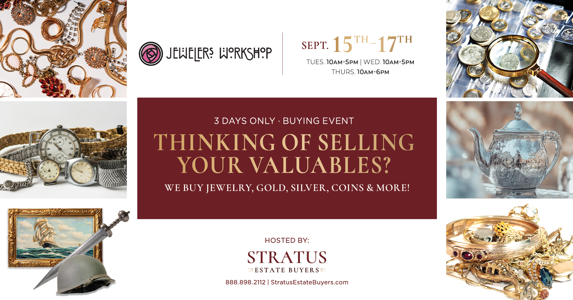 Stratus Estate Buyers Facebook ad: Estate Buying Event - Jewelers Workshop