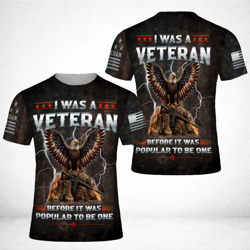 Veterans Us Lovers. Est 2024 Facebook ad: I Was A Veteran Eagle Military 3D All Over Print T-Shirt…
