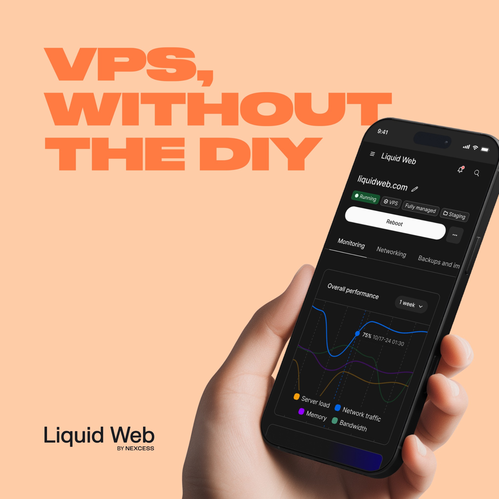 Liquid Web Facebook ad: Upgrade to VPS Without Rework