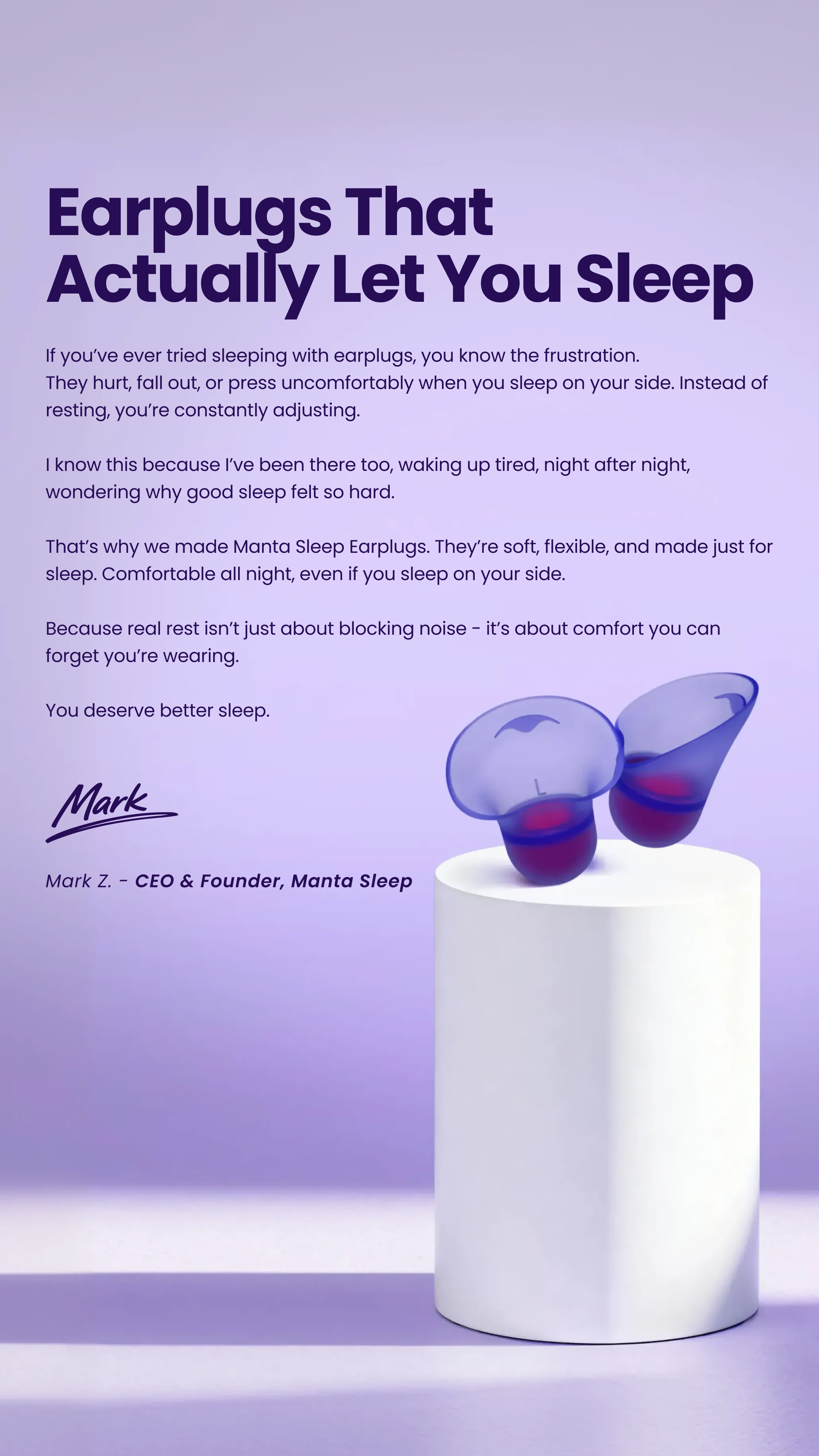 Manta Sleep Facebook ad
