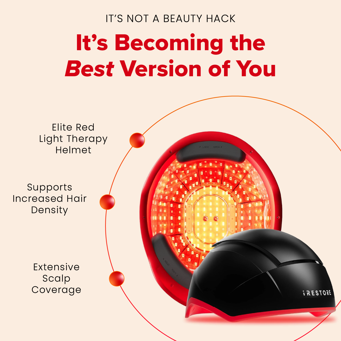 Relaxacare Facebook ad: Red Light Therapy Helmet