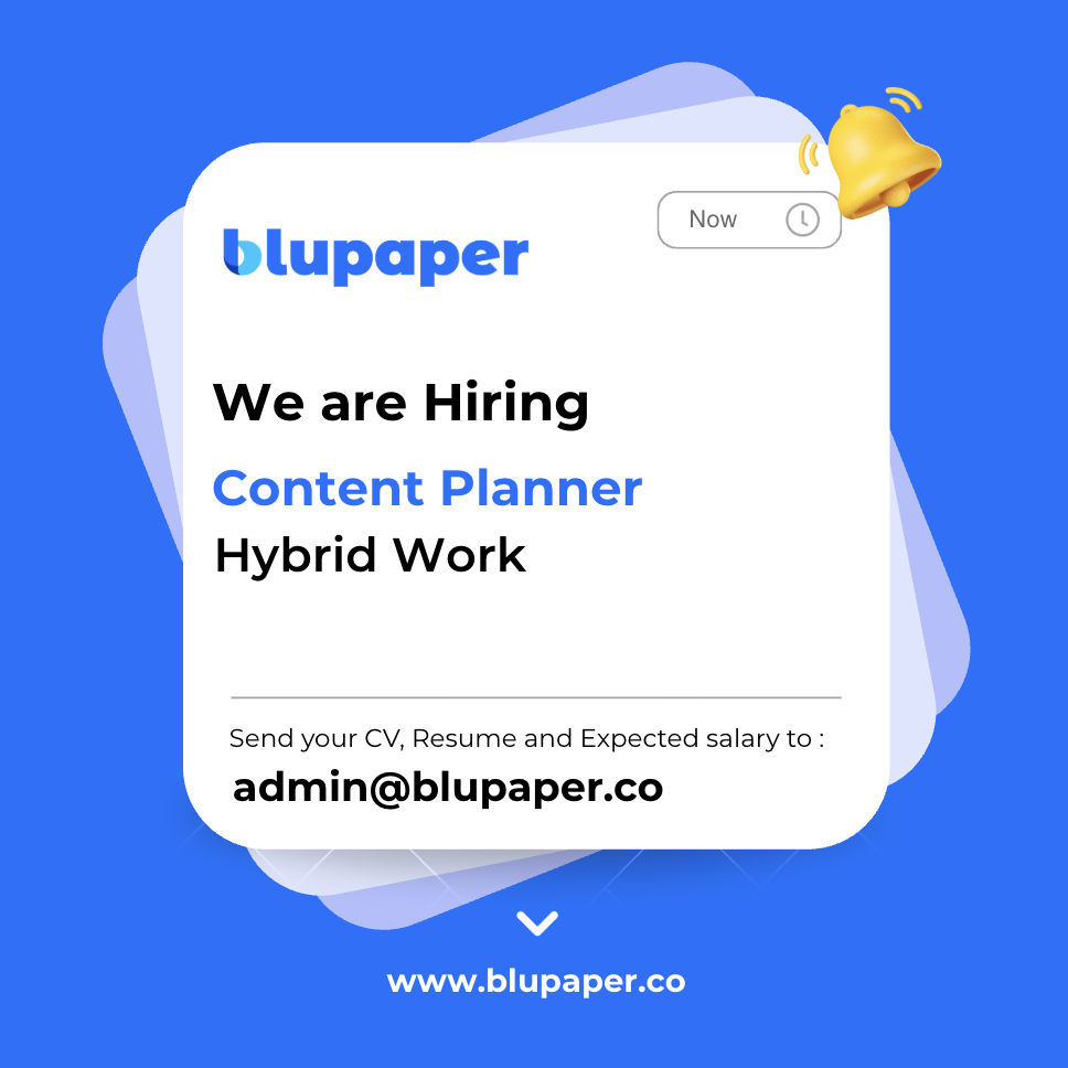 Blupaper Digital Marketing Agency Facebook ad: We're Hiring: Content Planner