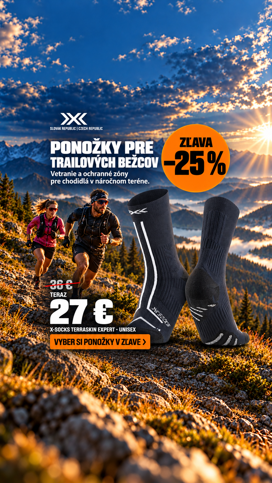X-Bionic Slovakia Facebook ad: Pre lepší beh v teréne - teraz so zľavou
