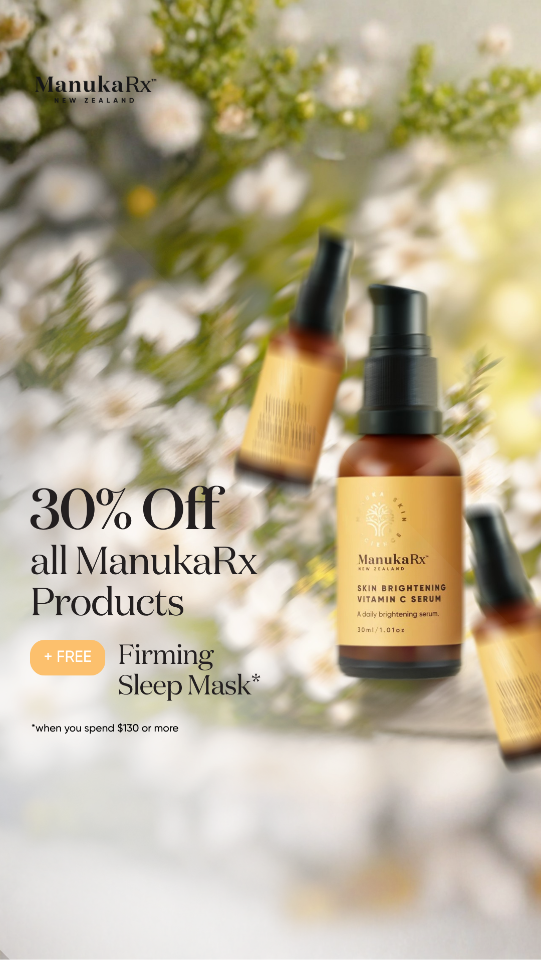 ManukaRx Natural Skincare Facebook ad