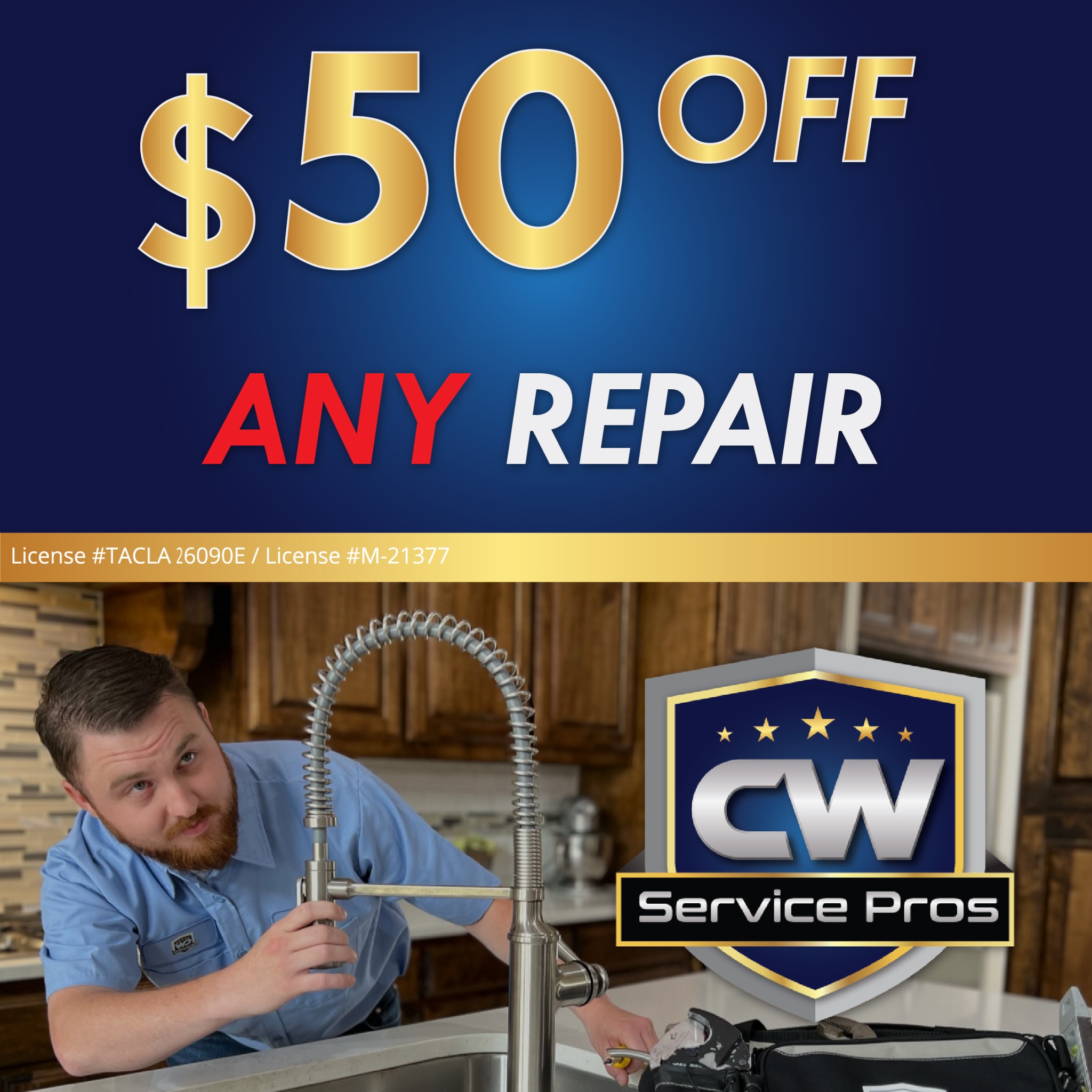 CW Service Pros Plumbing, Heating & Air Conditioning Facebook ad