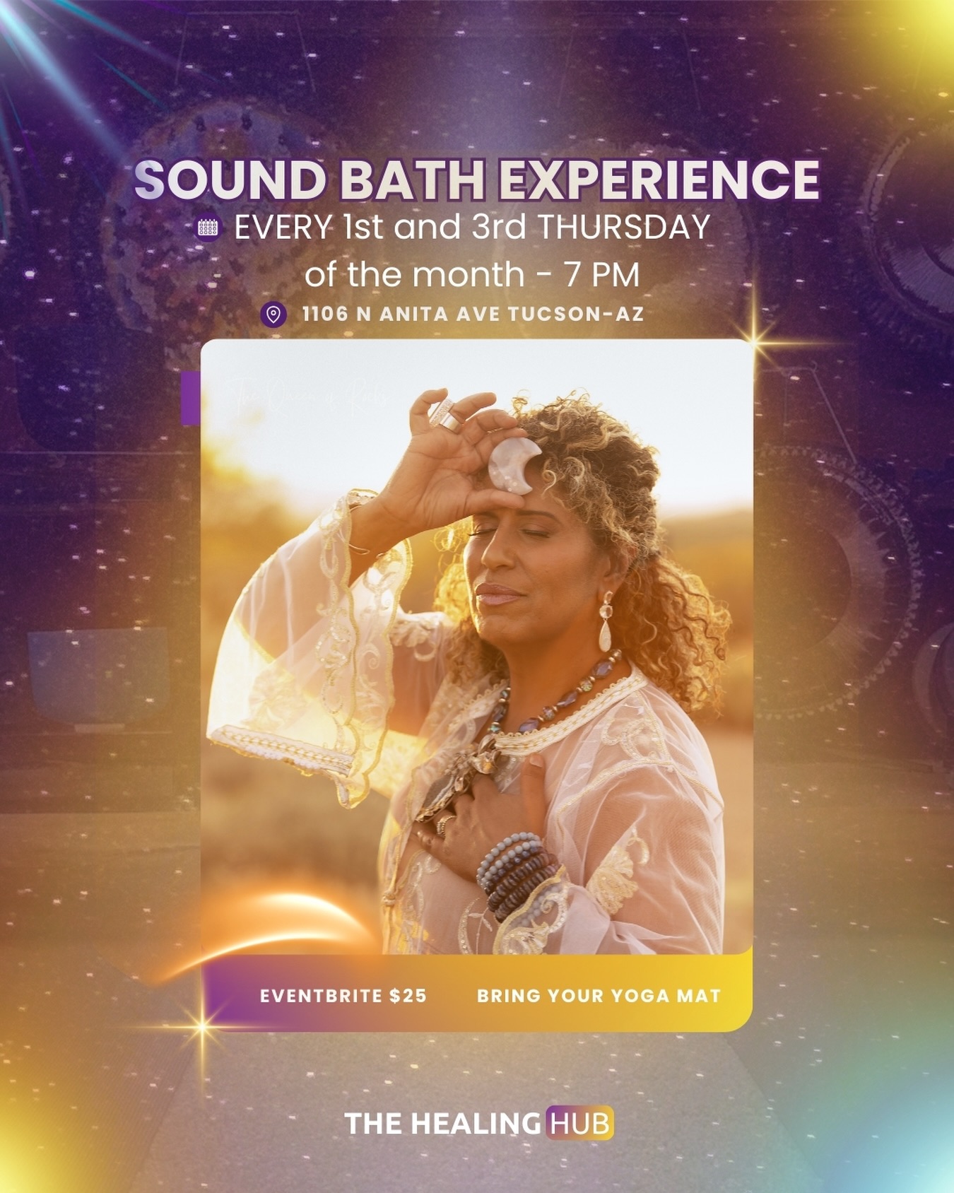 The Healing Hub Facebook ad: Sound Bath Experience