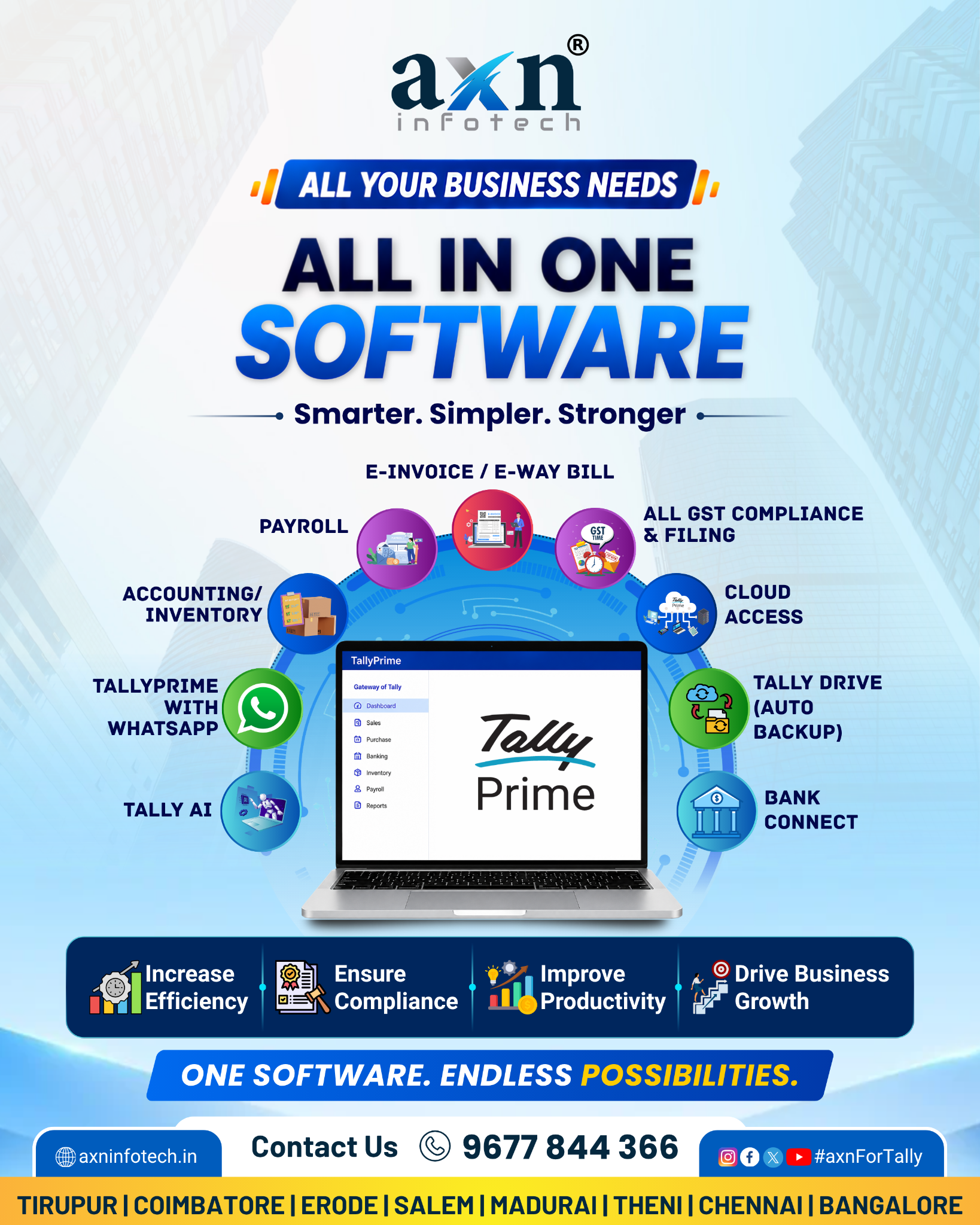 AXN Infotech Tally Facebook ad: Manage Accounting, GST & Payroll in One Place
