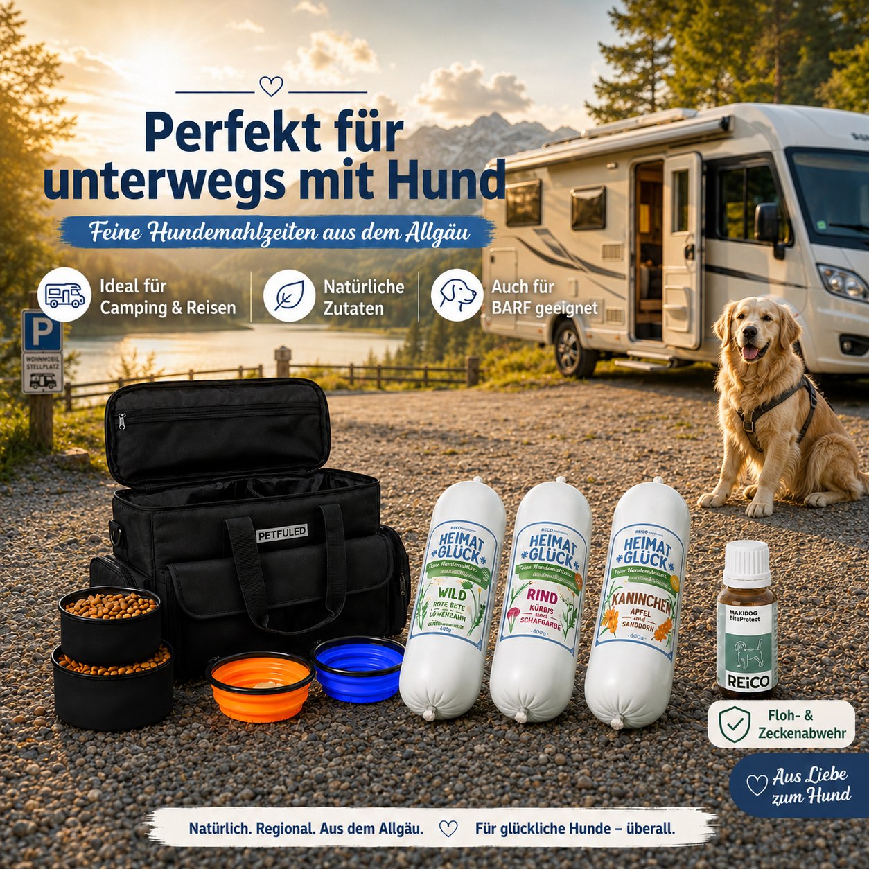 SaDo-Pfote Facebook ad: Hunde Reise-Tasche - Der Alleskönner für unterwegs