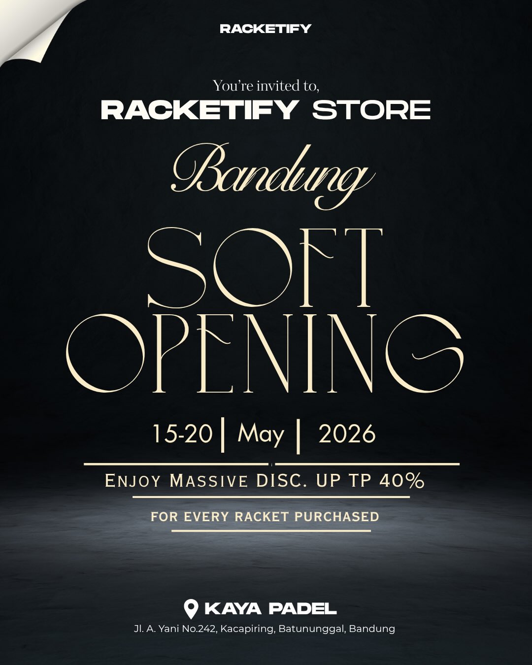 Racketify Facebook ad