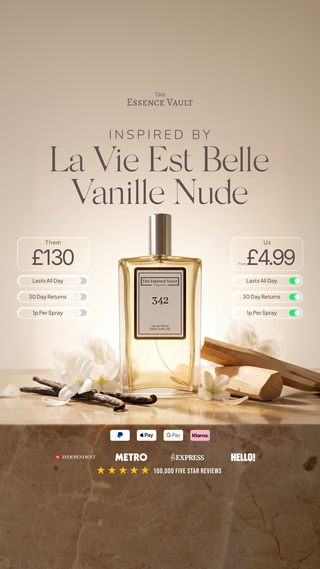 The Essence Vault Facebook ad