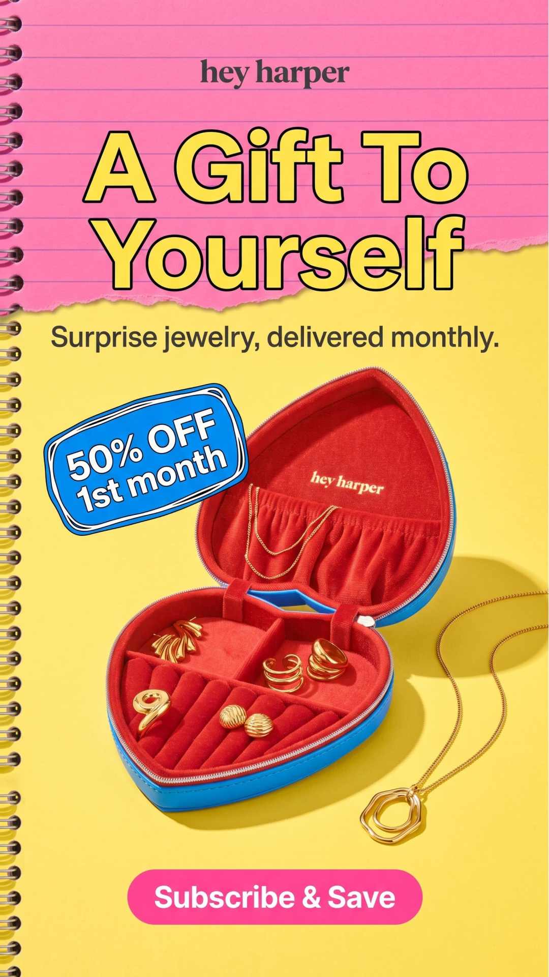 Hey Harper Facebook ad: Jewelry Subscription