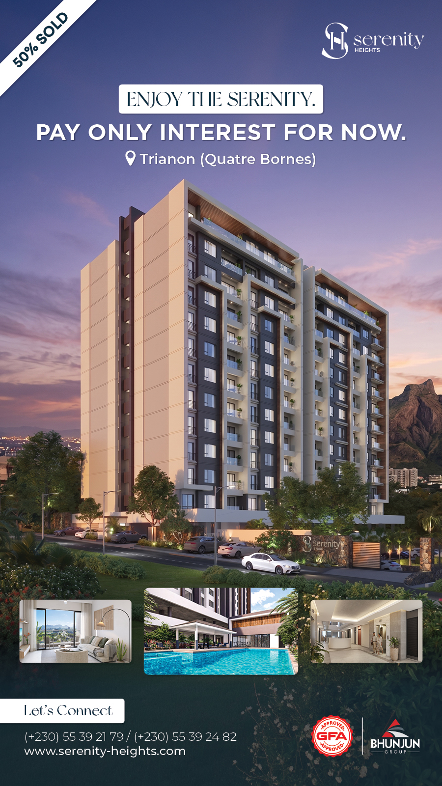 Serenity Heights Facebook ad: Where design meets horizon