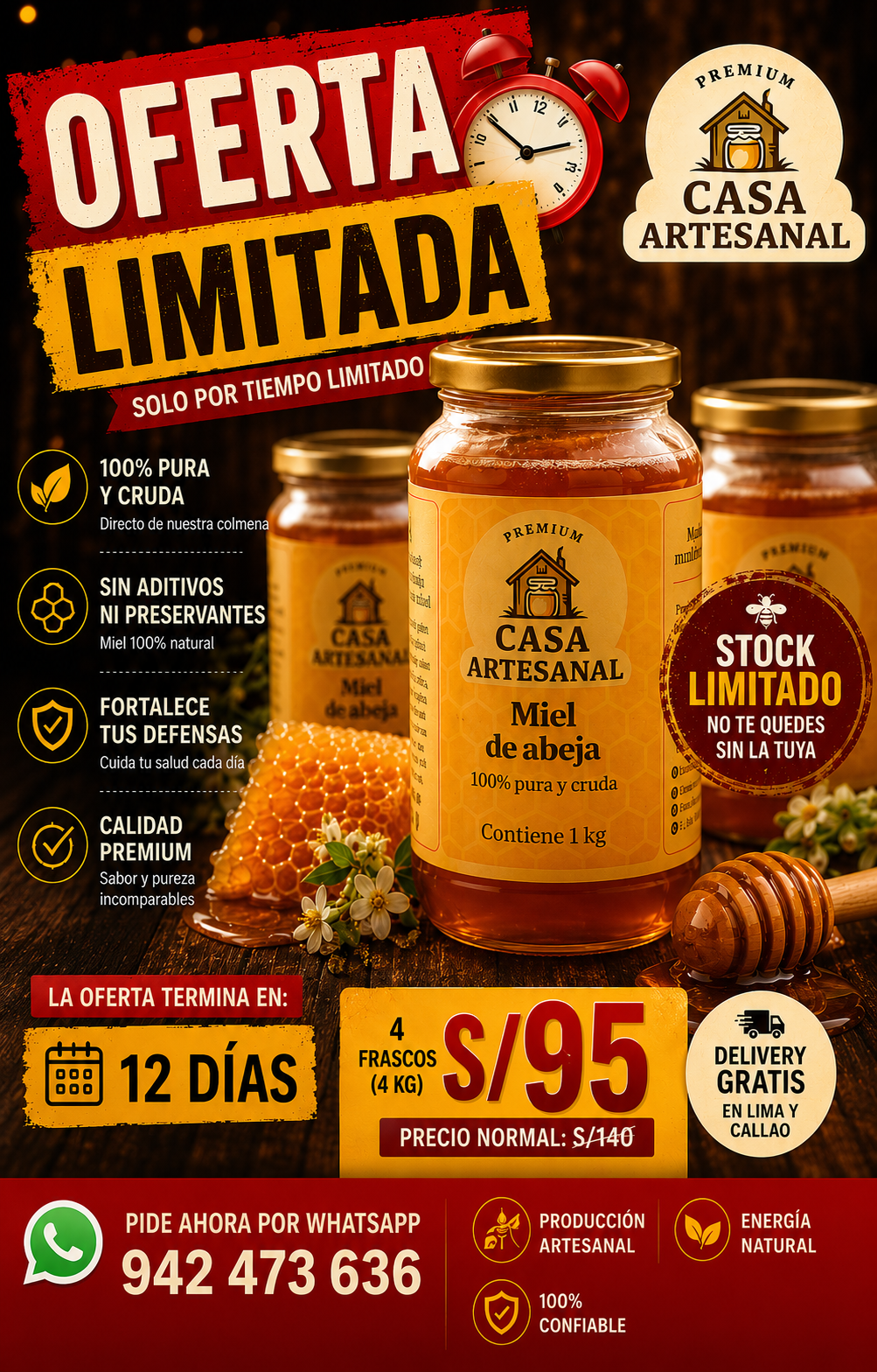 Casa Artesanal Facebook ad: Oferta Limitada, 4 kilos x S/95