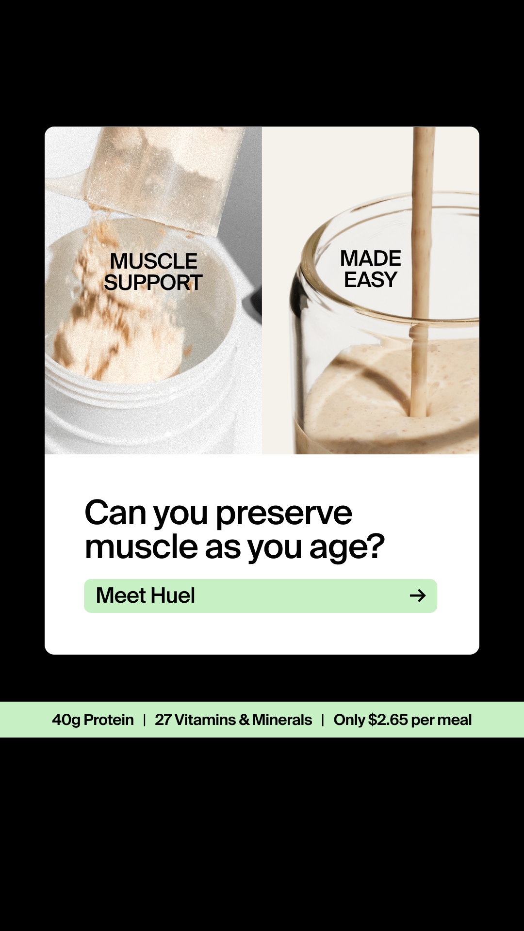 Huel Facebook ad