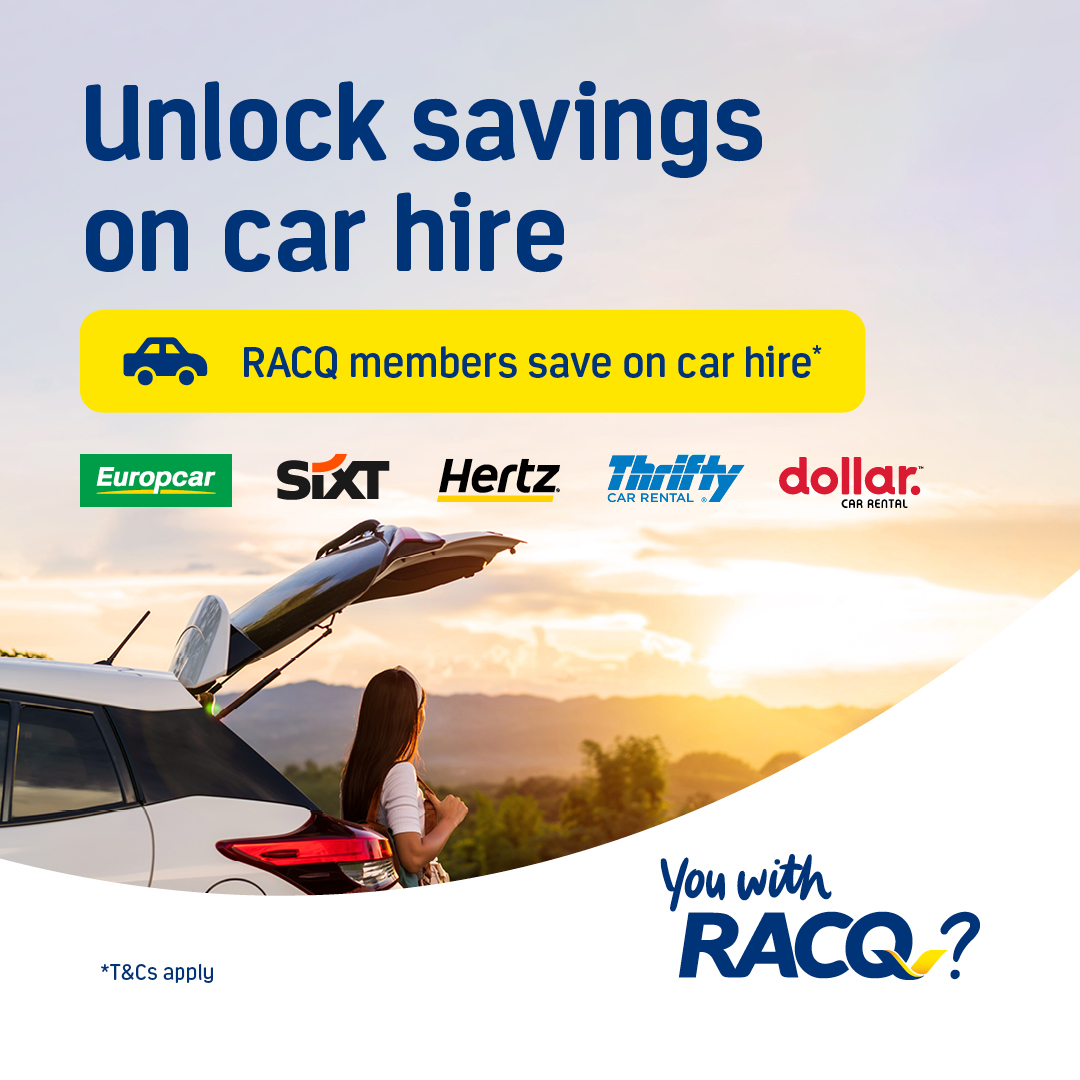 RACQ Facebook ad: Save up to 15% on car hire!