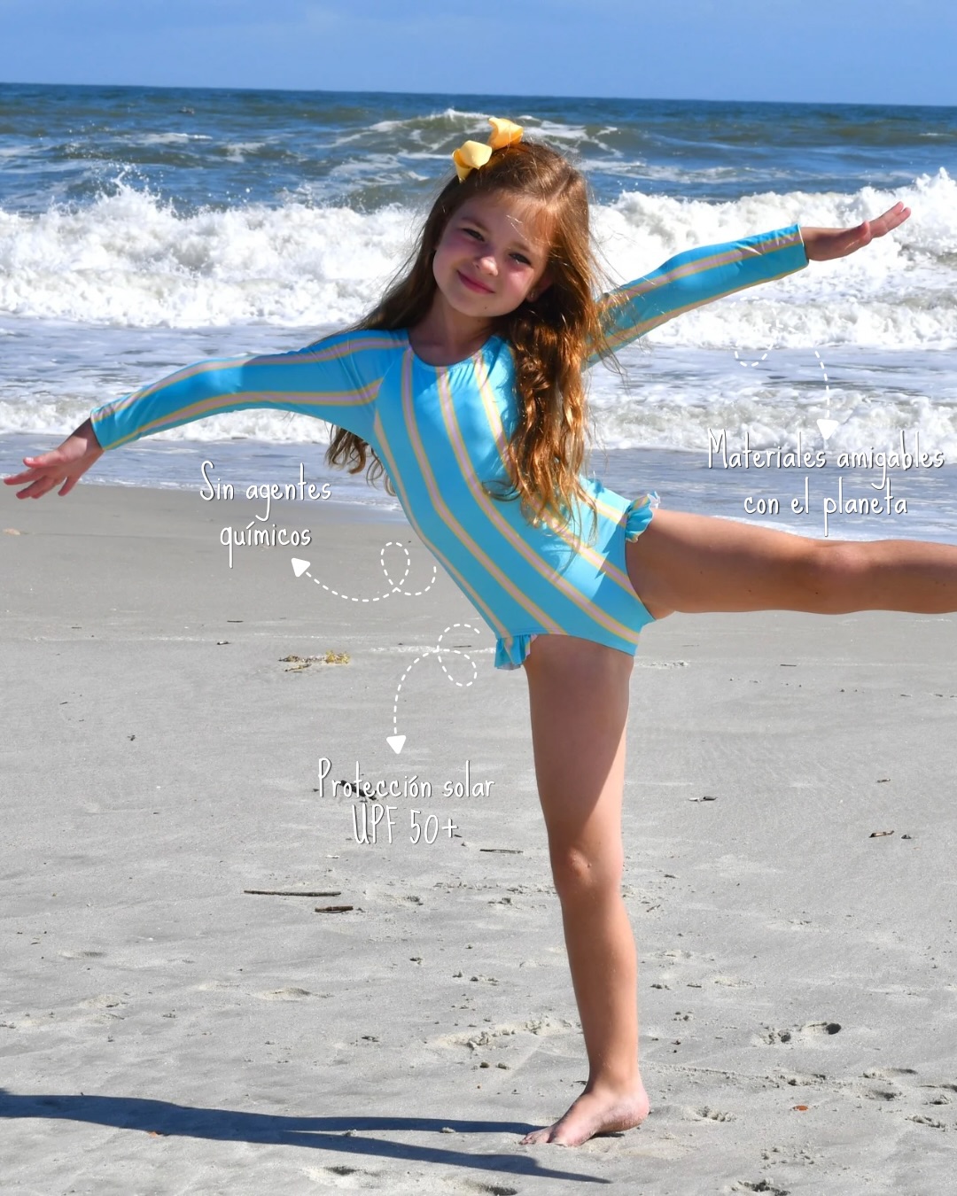 Krio Color. Stylish & Fun Children's Sun UV Swimwear Facebook ad: Diseñamos piezas que acompañan su forma de vivir…