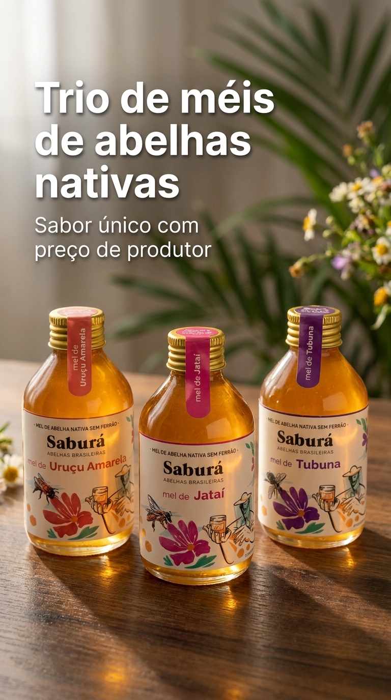 Saburá Abelhas Brasileiras Facebook ad: Mel de Abelha Nativa Sem Ferrão