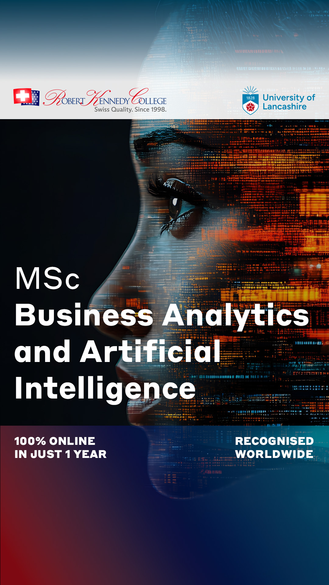 Salford Business School Online MSc and LLM Programmes Facebook ad