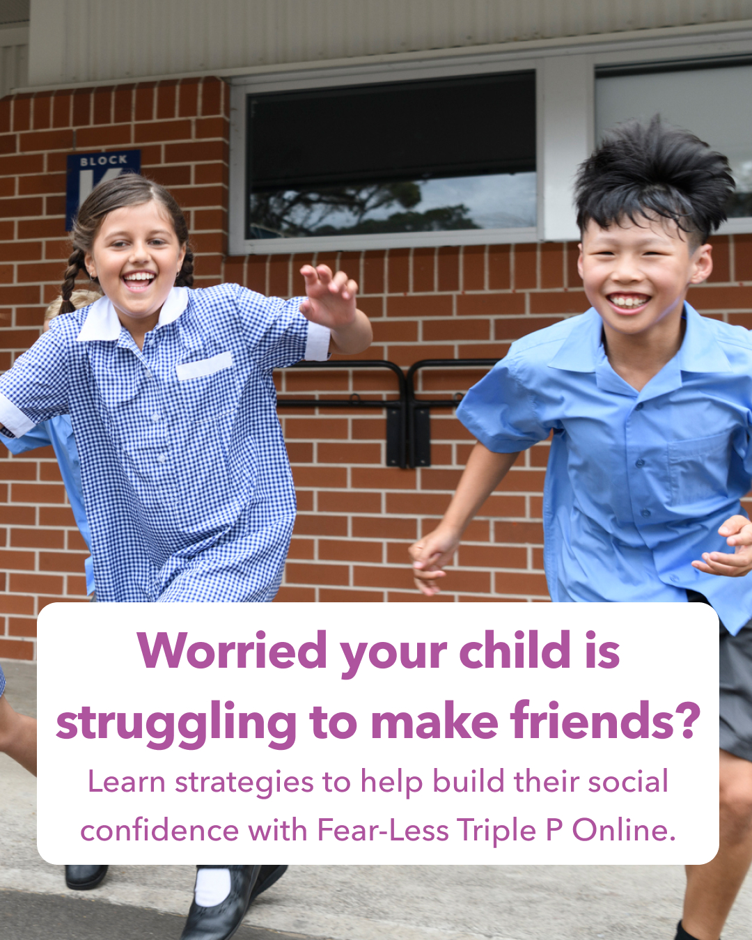Triple P - Positive Parenting Program Facebook ad: FREE support for friendship challenges