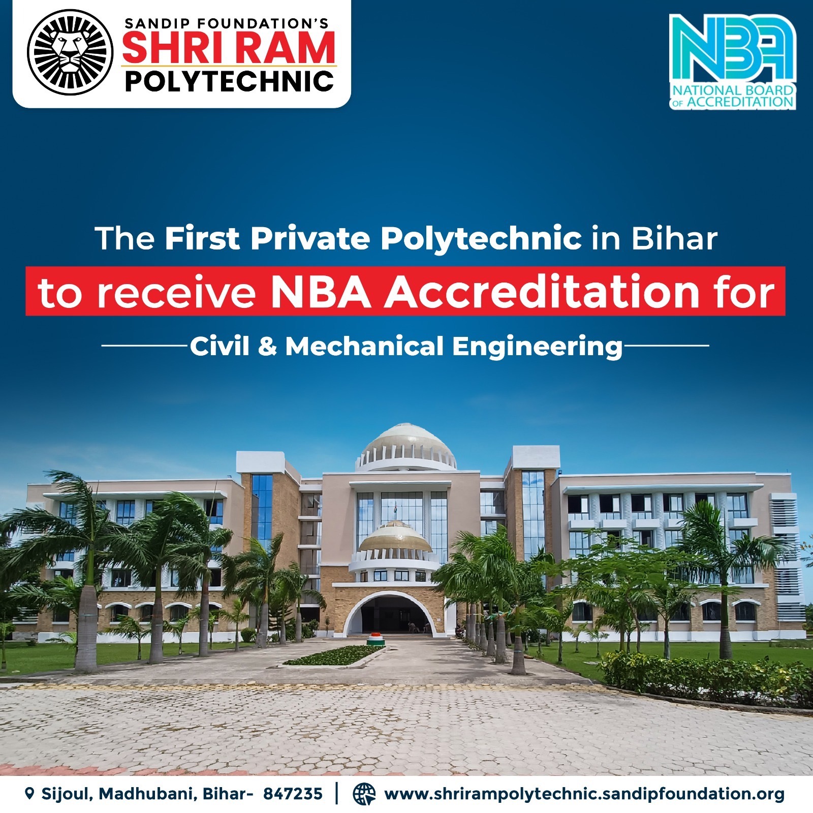 Shri Ram Polytechnic, Sijoul Facebook ad: Follow Bihar's First Private Polytechnic to receive NBA…