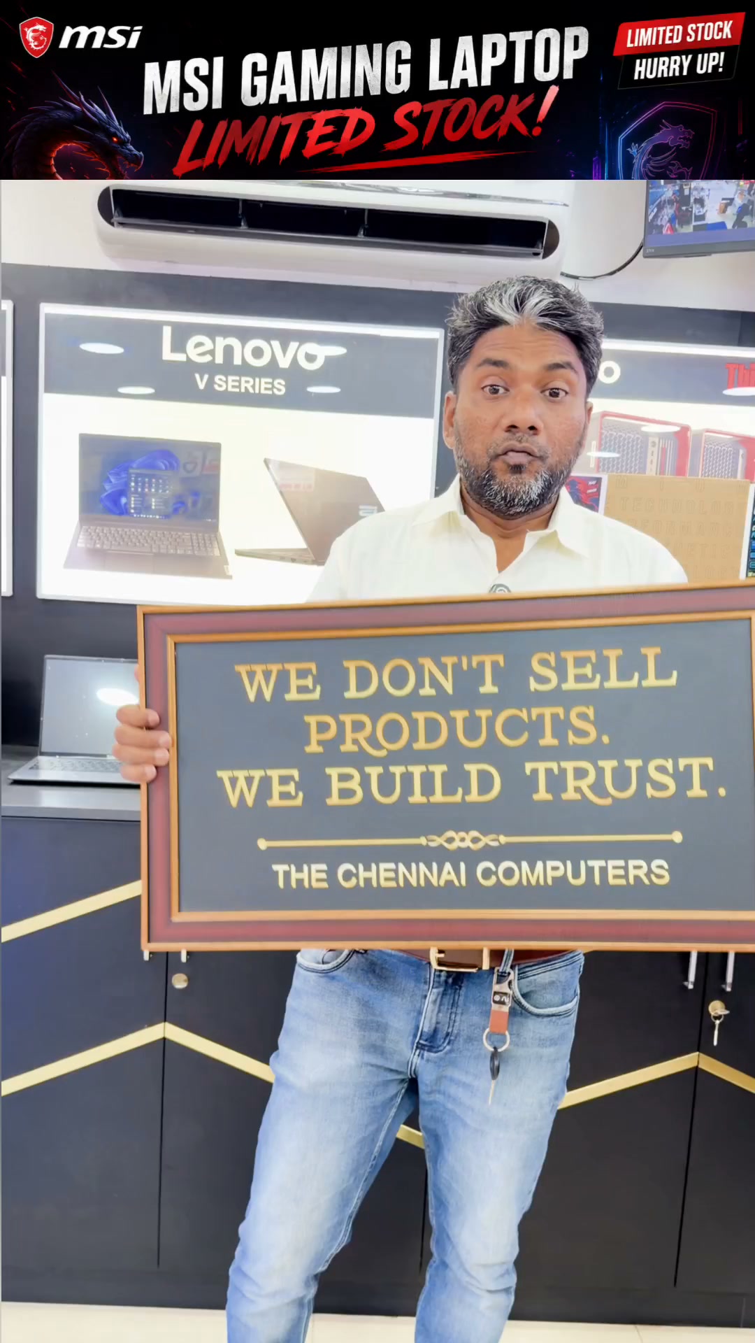 The Chennai Computers Facebook ad: MSI GAMING | GRAPHICS DESIGNER LAPTOPS