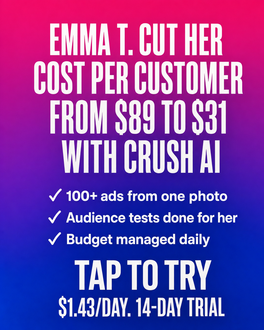 trycrush.ai Facebook ad