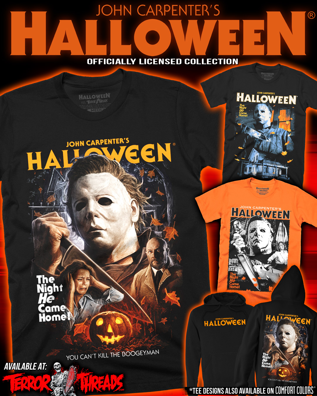 Terror Threads Facebook ad: Adult Sizes Small Through 5XL