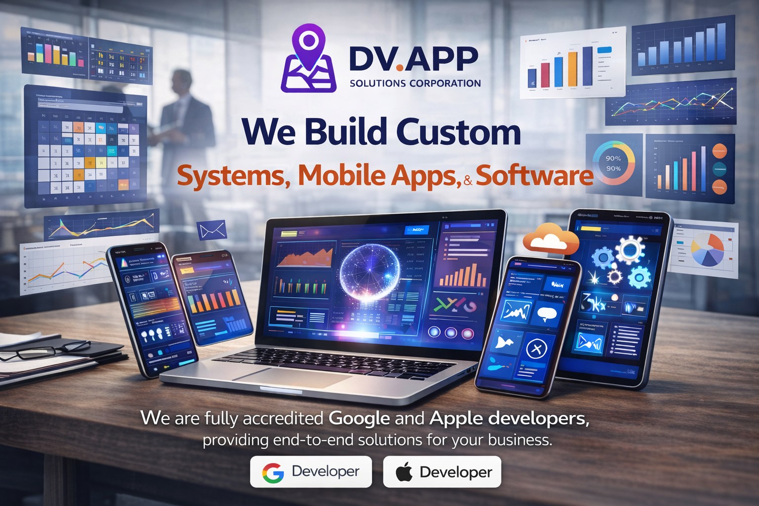 App developing Solutions Corp Facebook ad: Build smarter. Launch faster.