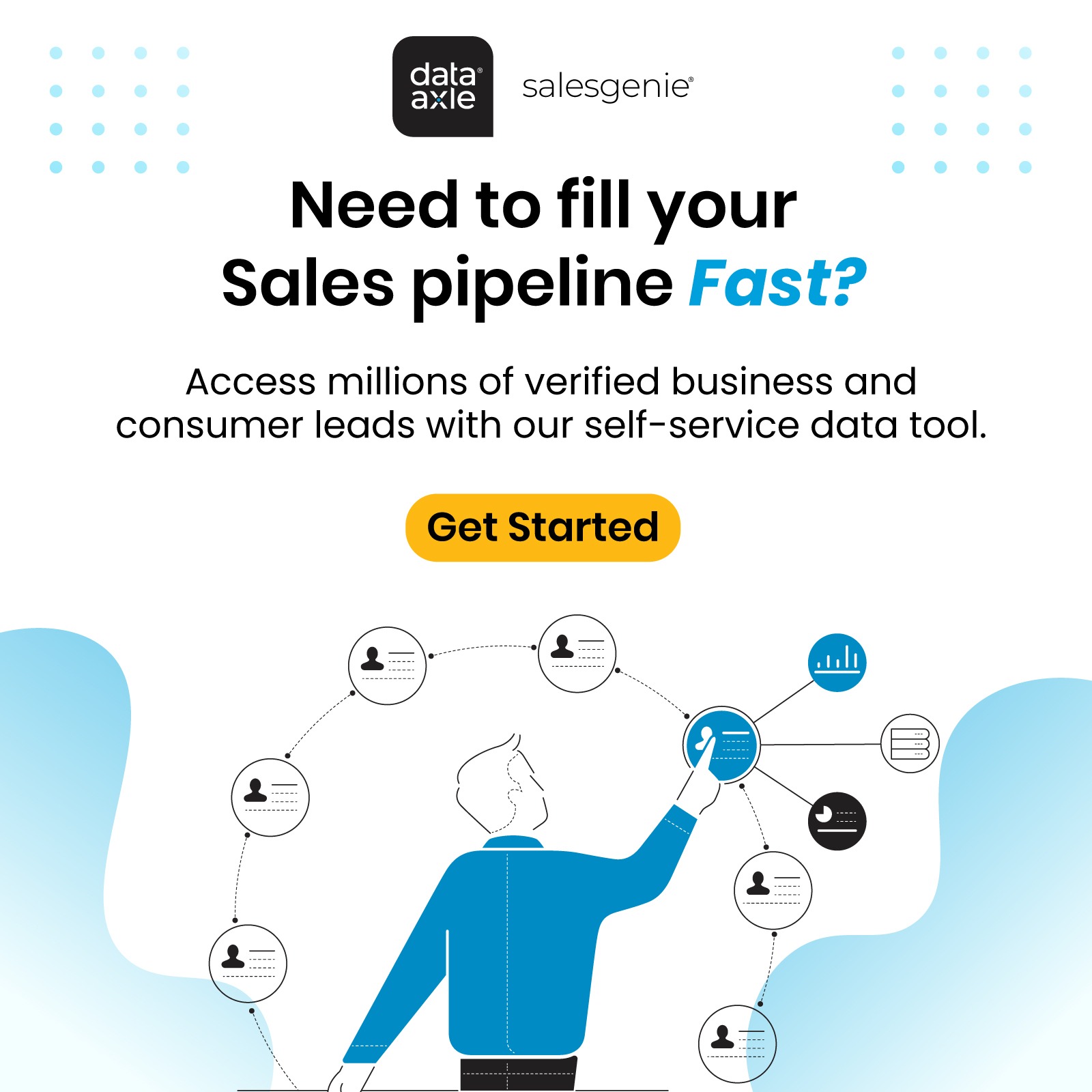 Salesgenie by Data Axle Facebook ad
