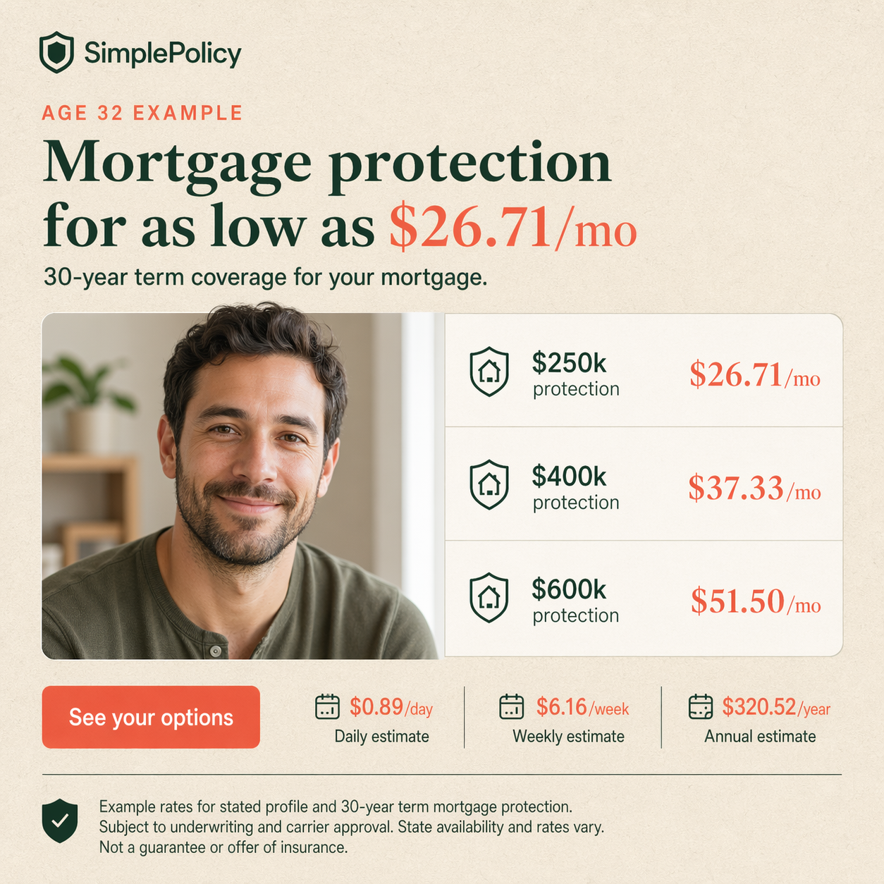 SimplePolicy Facebook ad: Keep the house in the family. No matter what.