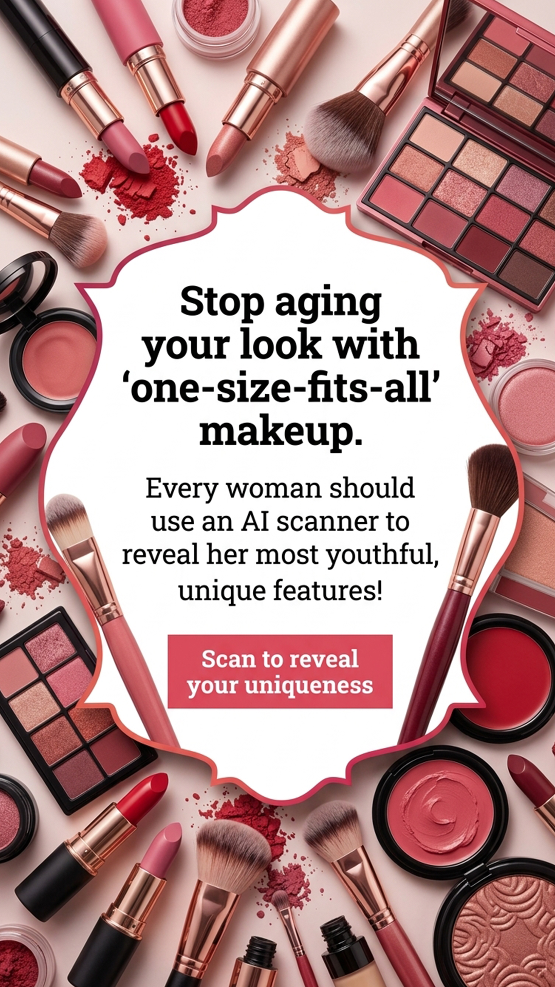 Luvly Makeup Facebook ad: One-click away from New Glowing Face!
