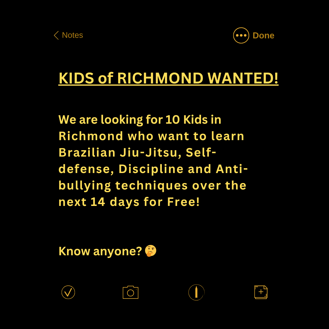 Alpha Jiu Jitsu Academy Richmond Facebook ad: FREE 14-DAY KIDS JIU-JITSU - Kids 4 years old and up