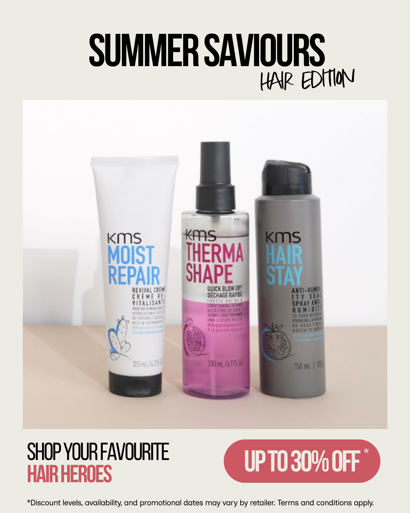 KMS Hair Pro Europe Facebook ad: KMS Hair Summer Saviours