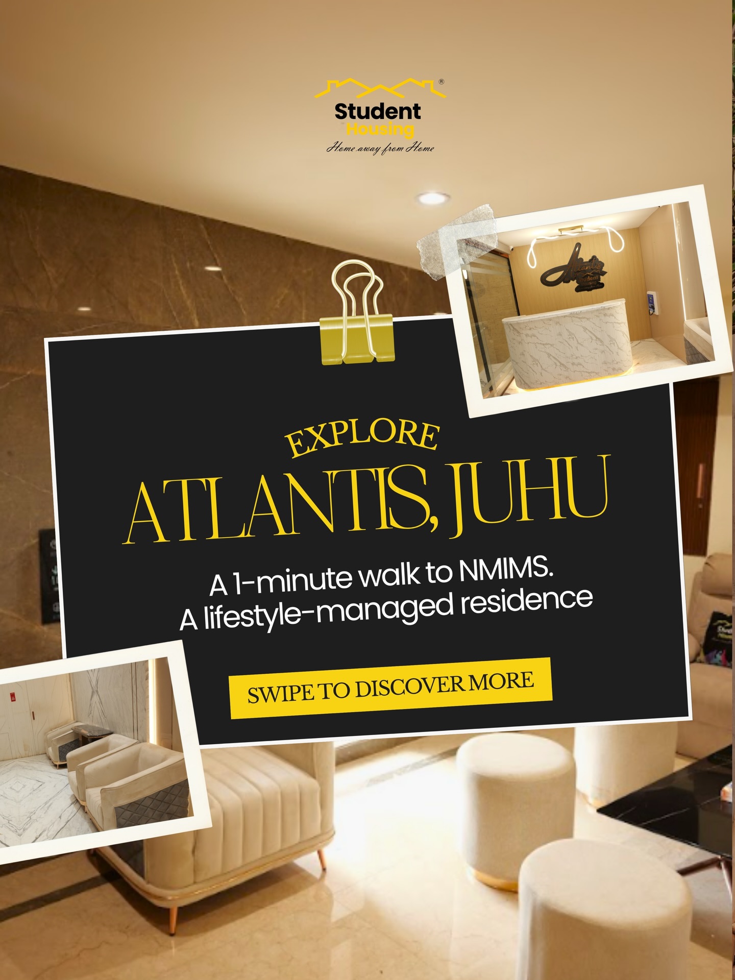 studenthousing_mumbai Facebook ad: Your new home in the heart of Juhu!
