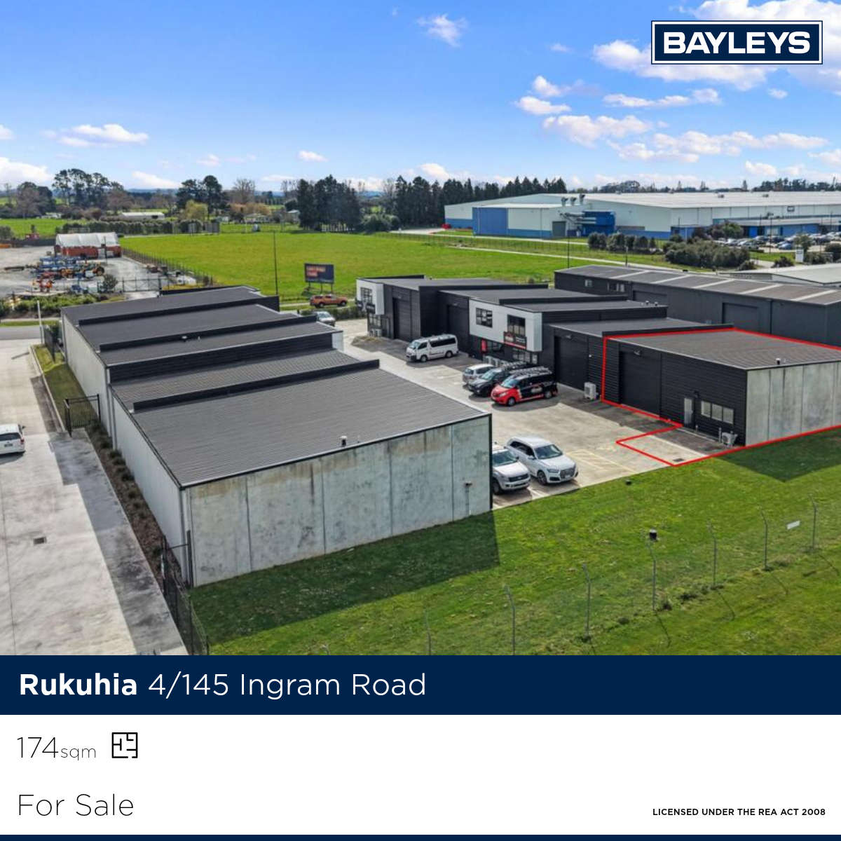 Bayleys Waikato Commercial Facebook ad: Modern Industrial starter