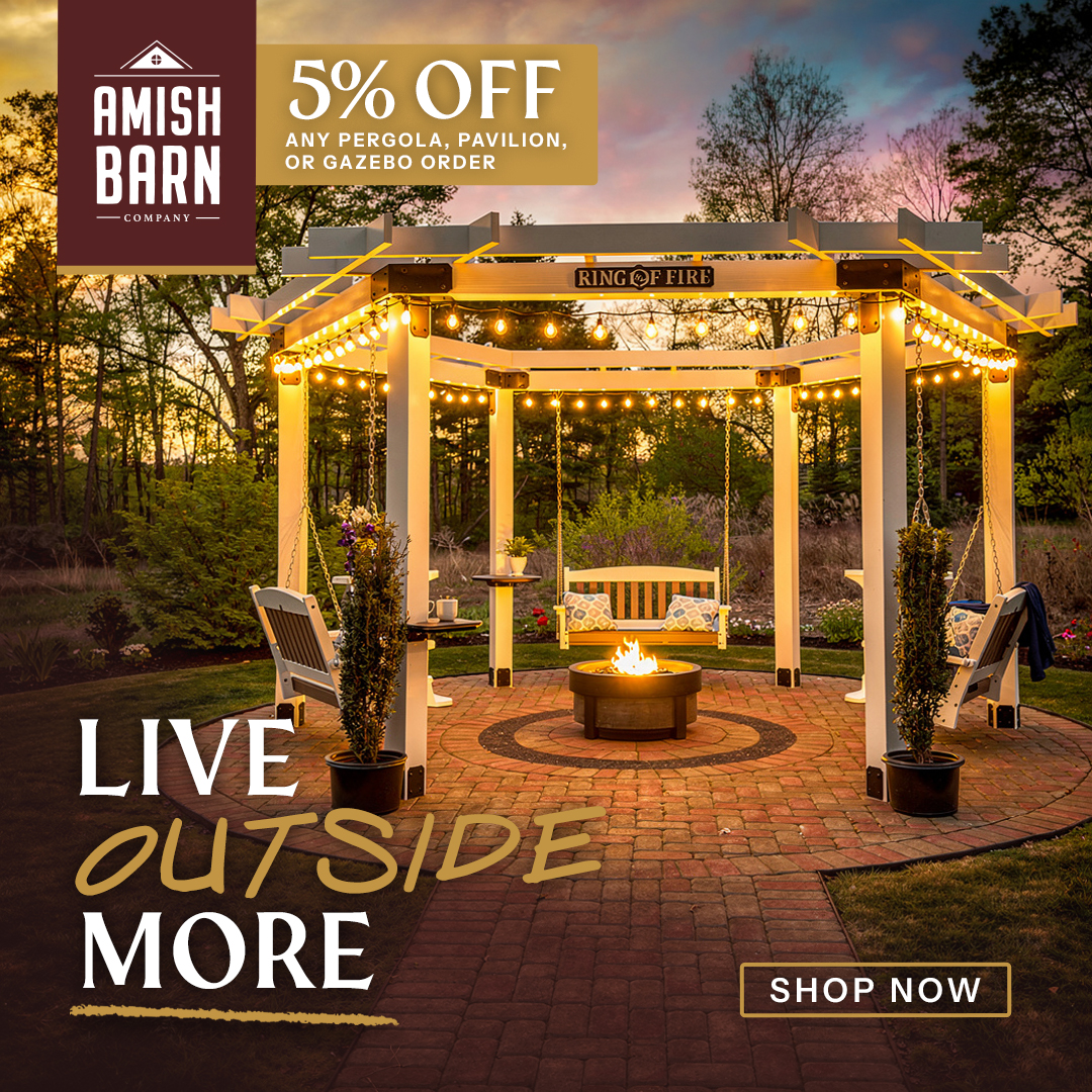 Amish Barn Company Facebook ad: Save 5%