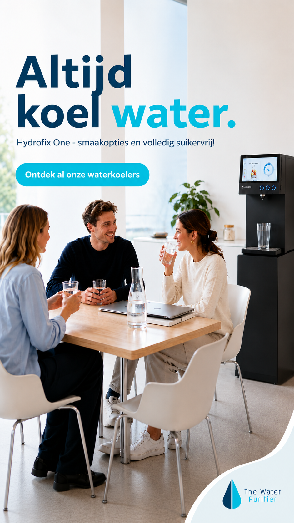The Water Purifier NV Facebook ad: Stop met sleuren! Kies voor altijd vers.