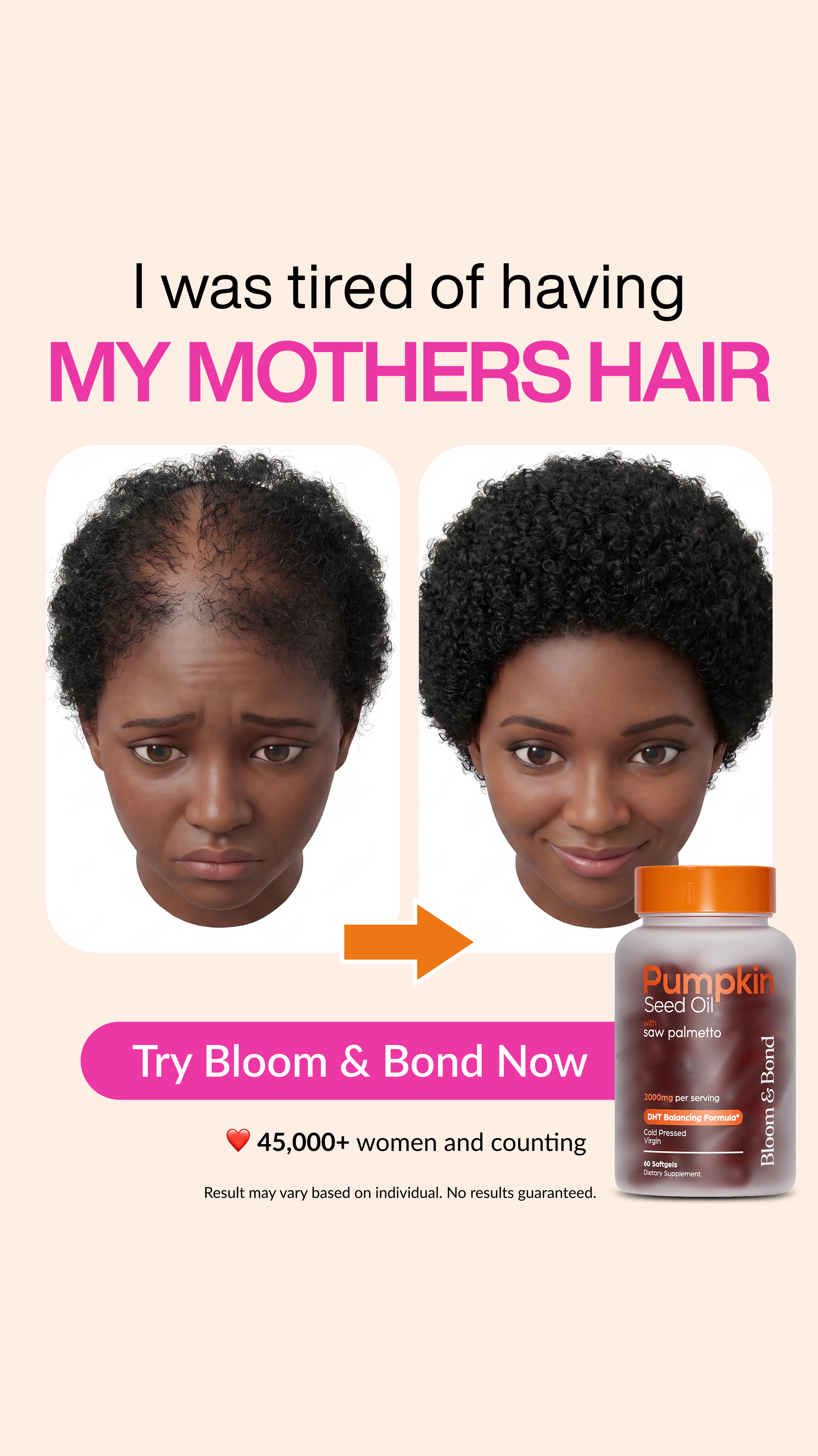 Bloom & Bond Facebook ad: Menopause hair, explained, and what blocks it