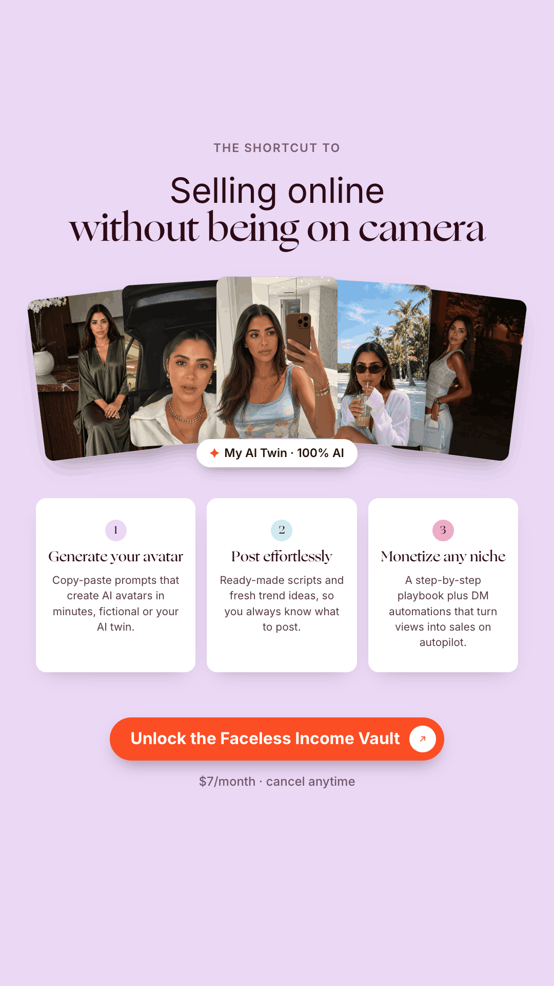 Faceless Bestie Facebook ad from Jul 14, 2026
