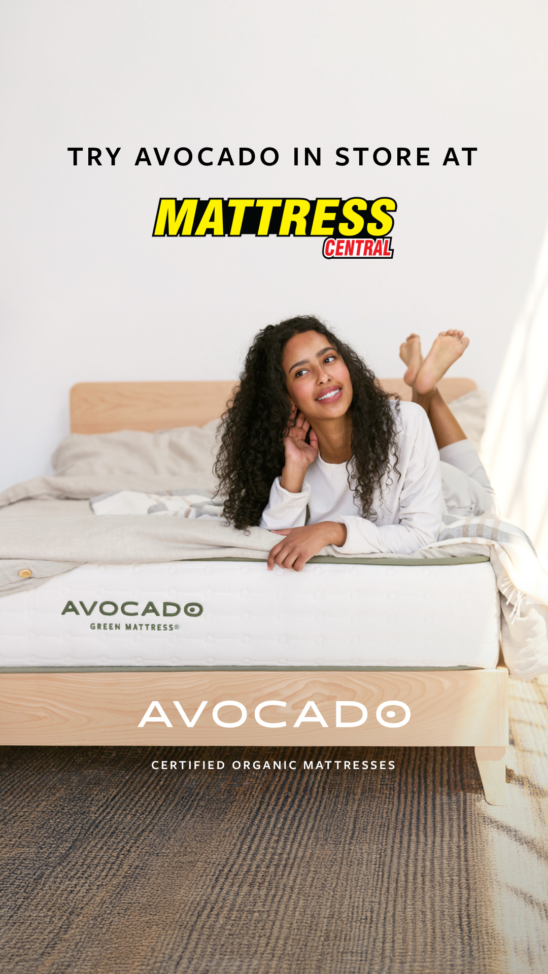 Avocado Green Facebook ad: Try Better Sleep at Mattress Central