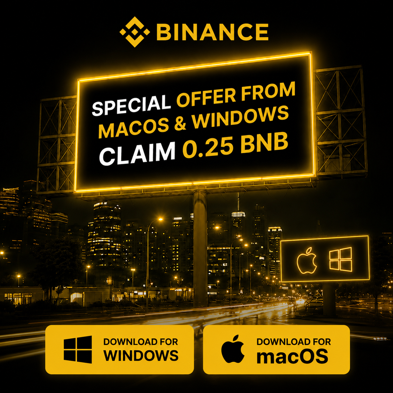 Capital Desk Facebook ad: Get Up to 0.25 BNB with Binance Desktop