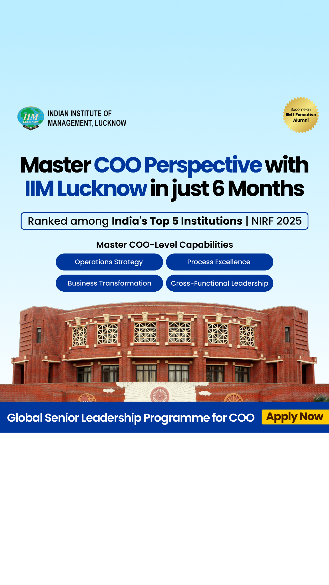 IIM Lucknow - Global Senior Leadership Programme Facebook ad from May 12, 2026