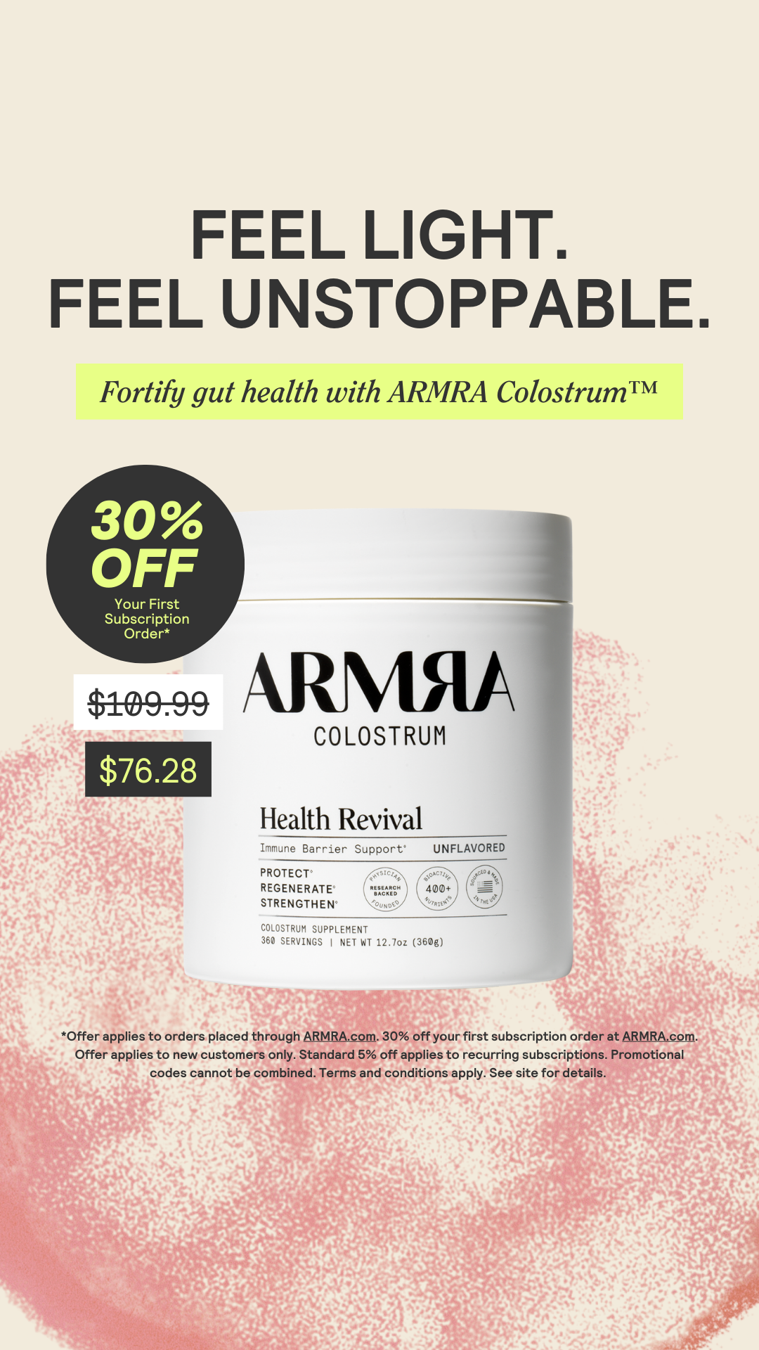 ARMRA Facebook ad